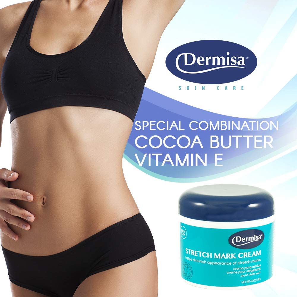 Dermisa Stretch Mark Cream | Contains Cocoa Butter, Vitamin E, Collagen & Elastin | 4 OZ | Pack of 1