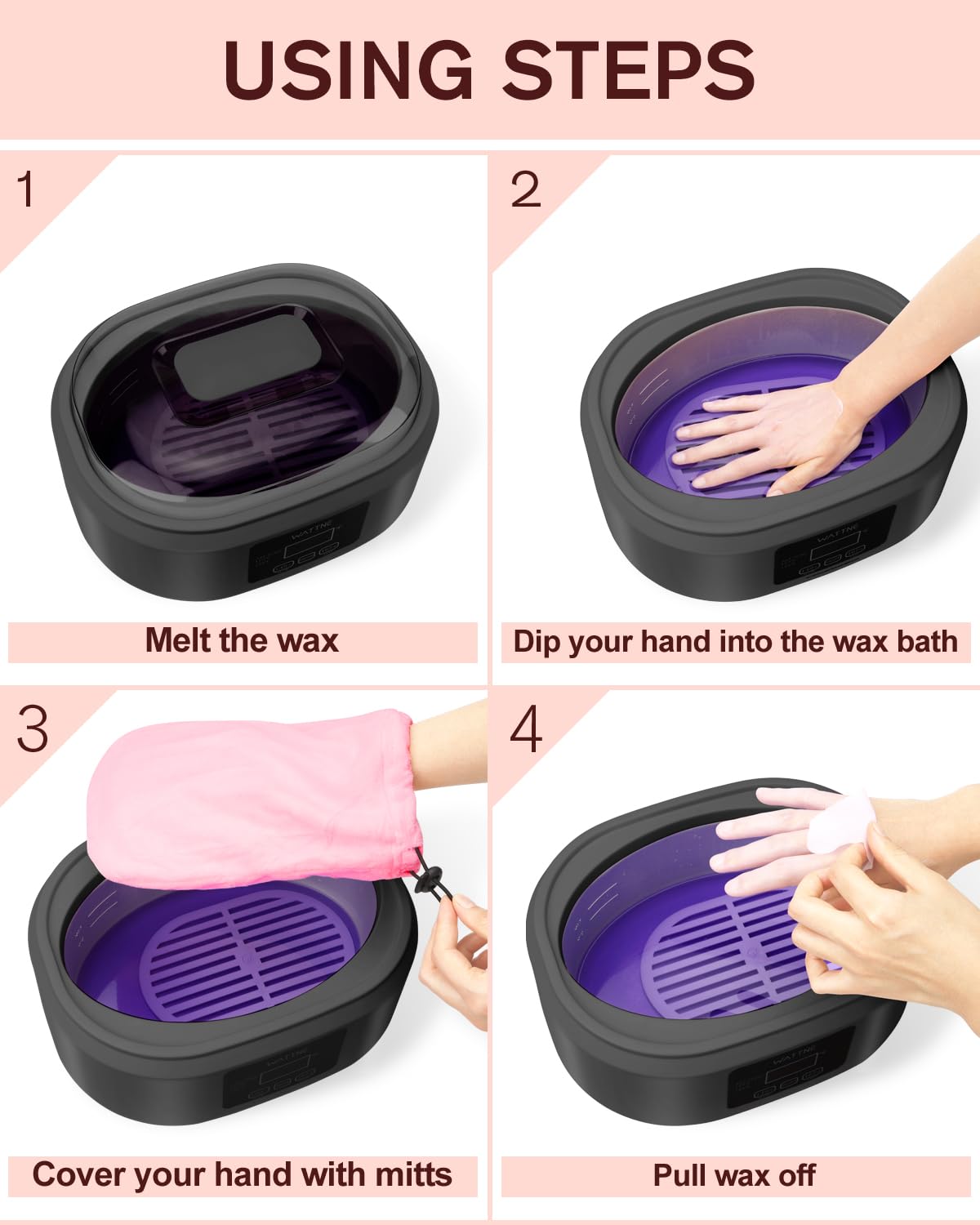 Paraffin Wax Machine for Hand and Feet -Paraffin Wax Warmer Moisturizing Kit Auto-time and Keep Warm Paraffin Hand Wax Machine for Arthritis (Black)