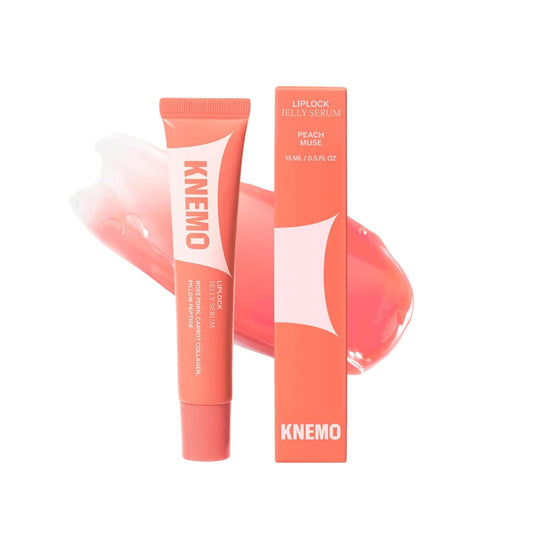 LipLock Jelly Serum for Dry Lips, Long-Lasting, Hydrating, Plumping, Glossy Mask with Rose PDRN, Carrot Collagen, Pillow Peptide, Moisturizing Tinted Lip Balm. (Peach Muse)
