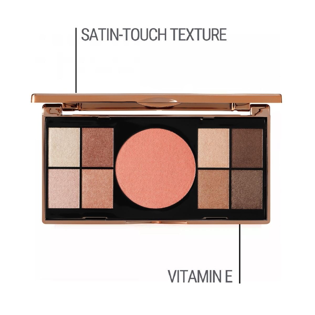 M. Asam Magic Finish Elegant Vibes Palette (8 x 0.03 oz + 1x 0.14g) - Eye Shadow Palette, 8 Harmonizing Eyeshadow Shades & Blush, High Color Payoff, Satin-touch Texture, Enriched With Vitamin E