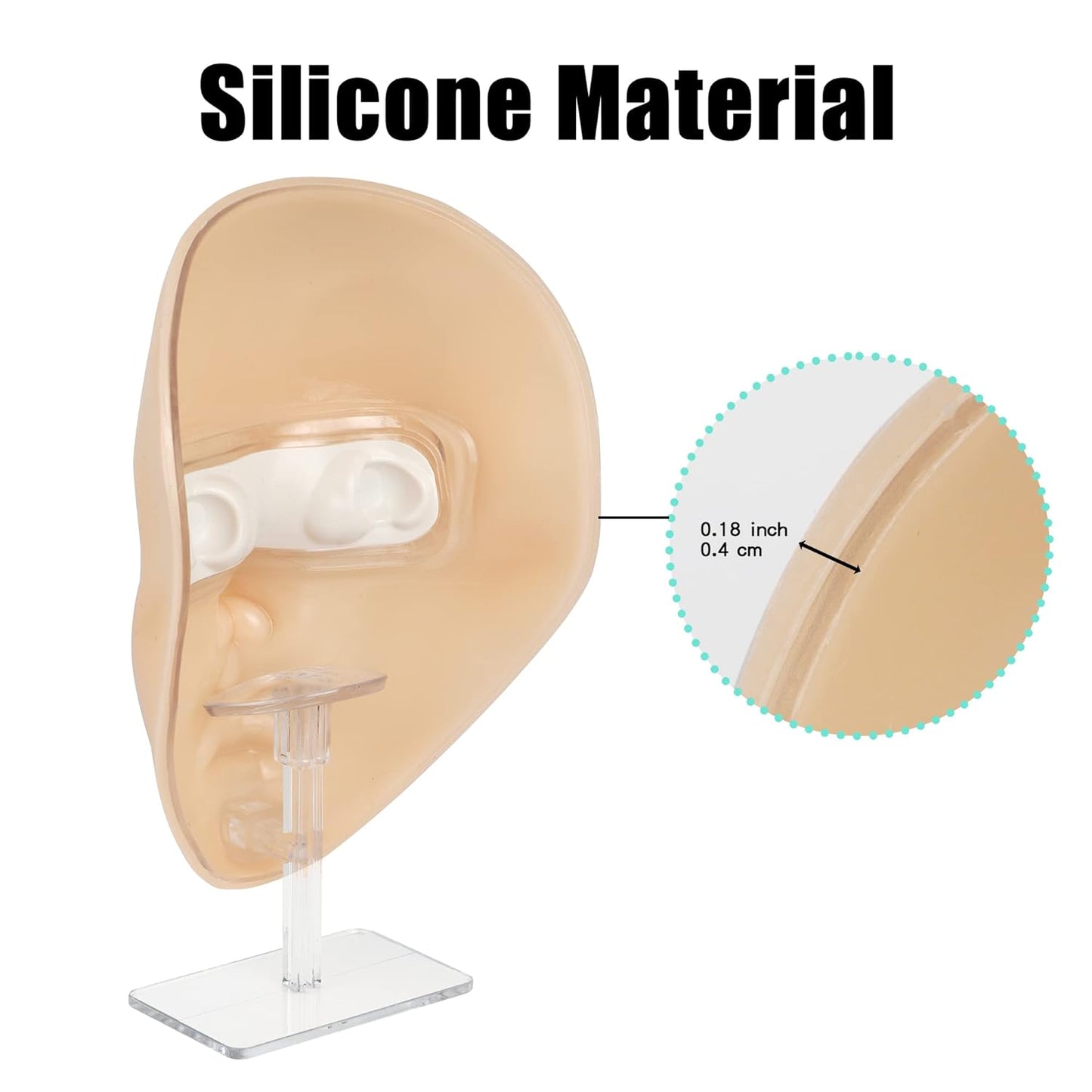 Makeup Practice Mannequin Face, 5d Reusable Silicone Makeup Practice Board Full Face with Makeup Brushes Sponge Set and Eyeshadow Board Makeup Kit for Emerging Makeup Artist, Girl's Gift