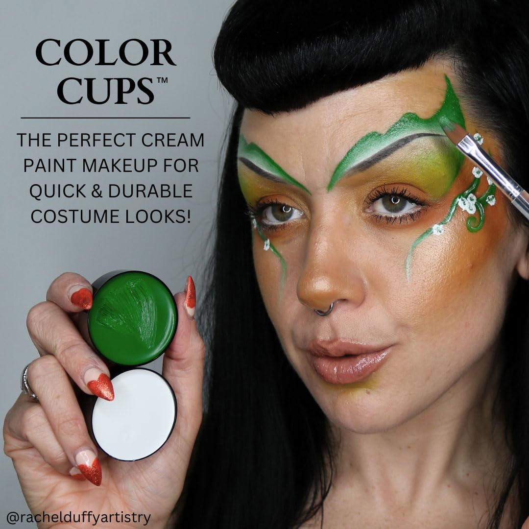 Mehron Makeup Color Cups | Stage, Foundation, Face Paint, Body Paint, Halloween | Face Paint Makeup | Greasepaint .5 oz (14 g) (Green)