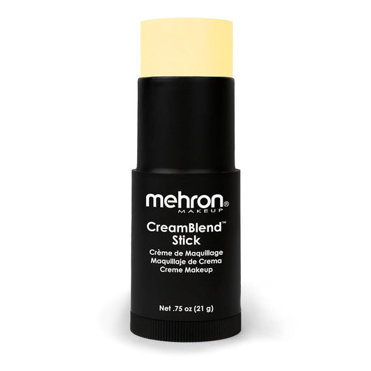 Mehron Makeup CreamBlend Stick | Face Paint, Body Paint, & Foundation Cream Makeup | Body Paint Stick .75 oz (21 g) (Pastel Yellow)
