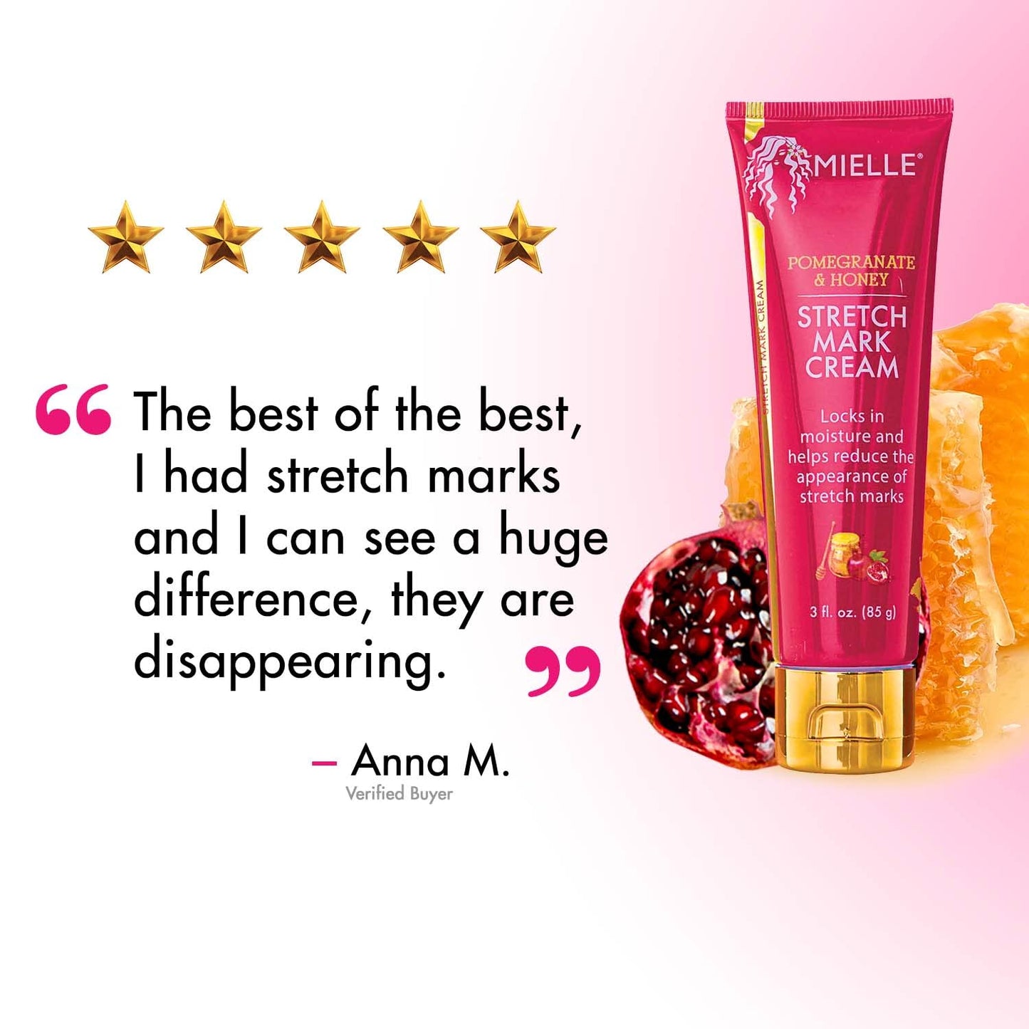 Mielle Organics Pomegranate & Honey Stretch Mark Cream, 3 Ounces