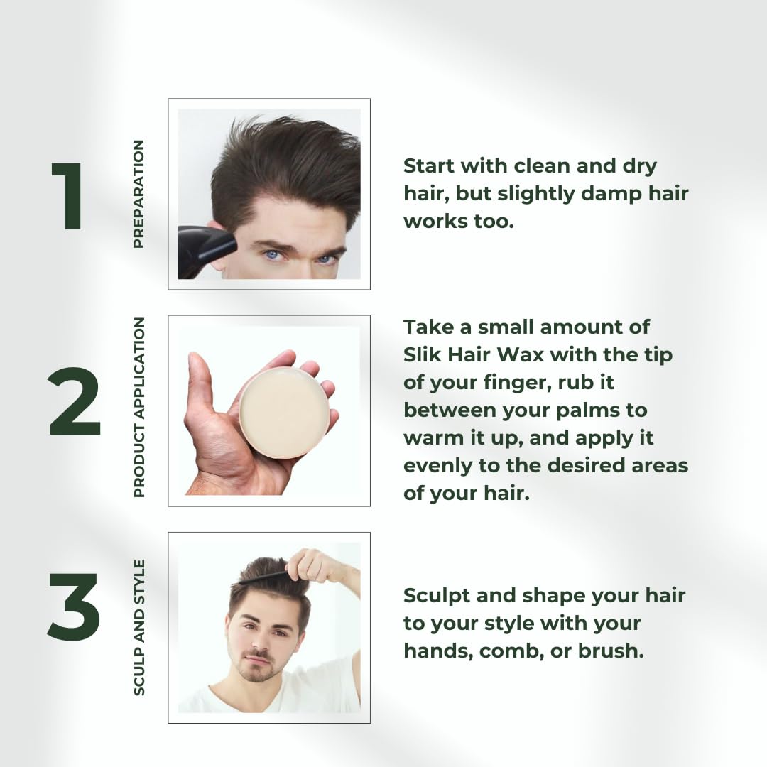 SLIK Cream Wax Strong Hold Hair Styling Wax 140g / 5oz - Flexible, Smooth Finish, Easy Wash Out - Perfect for Men, Women, Teens, and Kids
