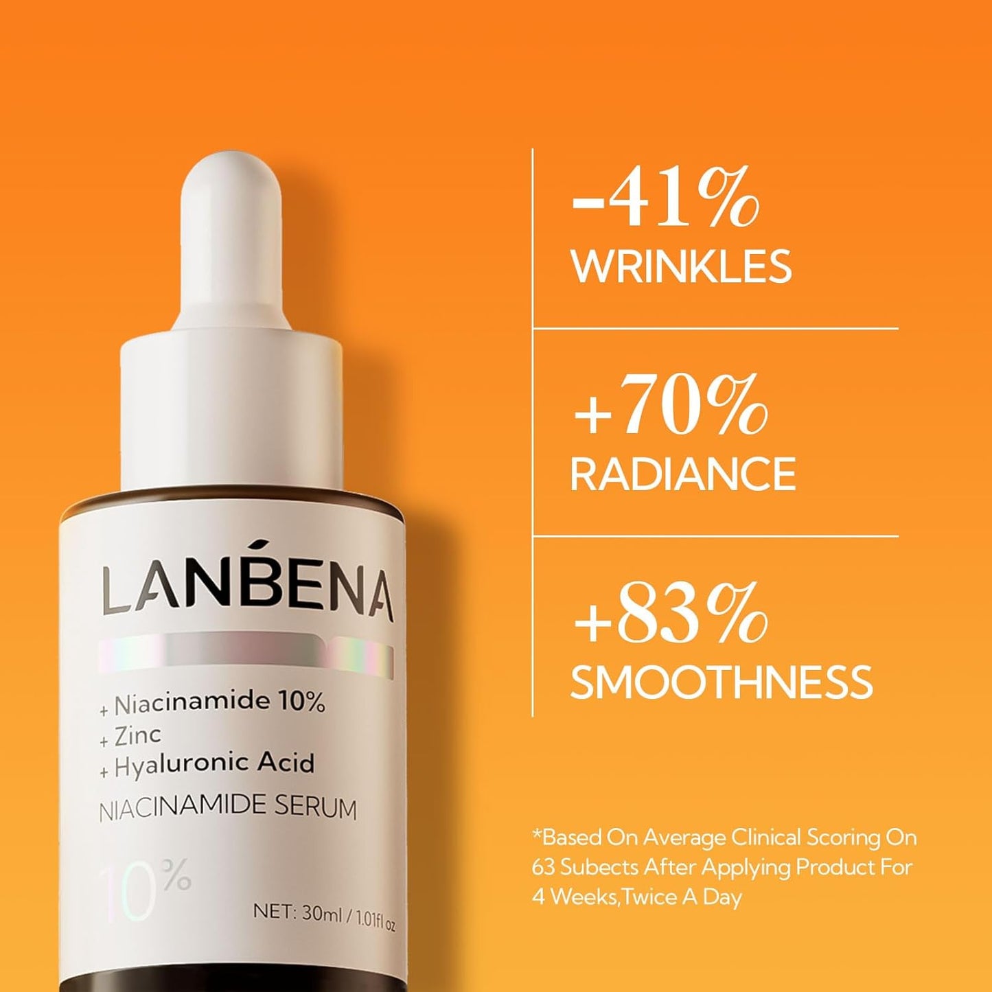 LANBENA Revolutionary Vitamin C Tablets Serum for Face, Illuminating Fcae Serum With Niacinamide, Brightening Anti-Aging Essence for Sensitive Skin, Non-Greasy, Reduces Dark Spots & Wrinkles (1.05 Oz)