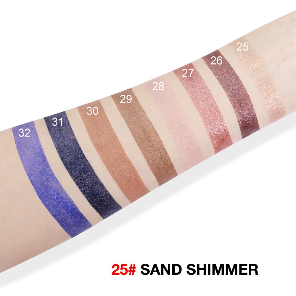 evpct Sand Shimmer Cream Eye Shadow Brightener Sticks Set for Eyes, Sand Matte Pencil Eye shadow Applicator Stick Pen Palette Makeup Waterproof sombras en crema para ojos 25#