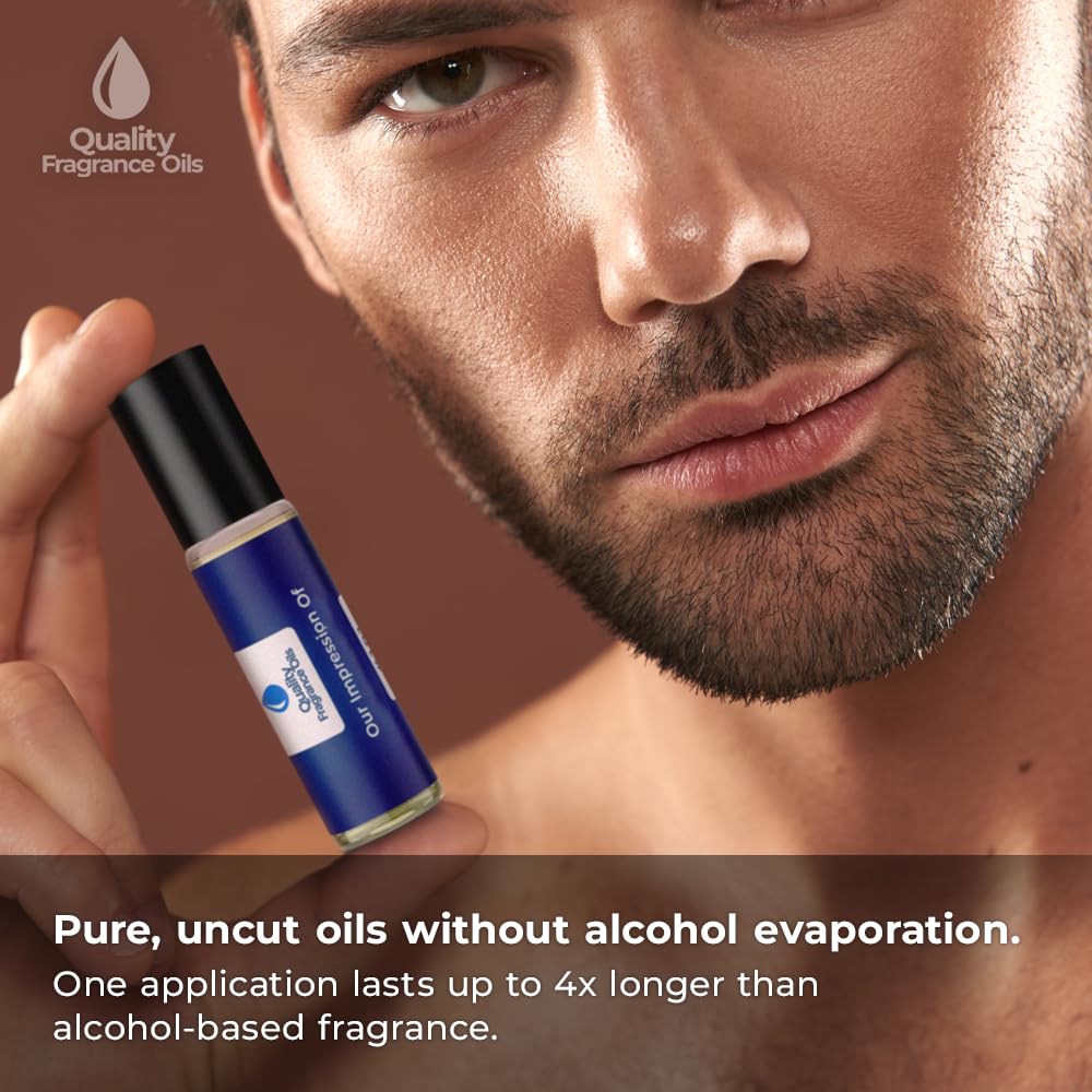 Quality Fragrance Oils' Grey Vetiver Impression #153 | Long-Lasting Perfume Oil, Alcohol-Free, Strong Scent, 10ml Roll-On | Affordable Alternative to Designer Fragrances