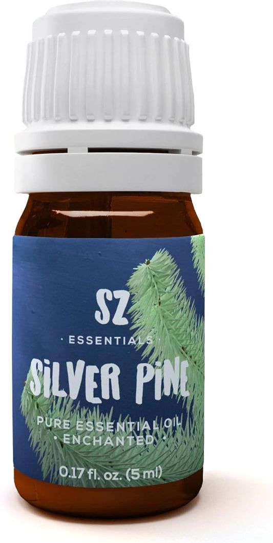 Silver Pine Essential Oil - 100% Pure & Undiluted- Extracted from Pinus Sylvestris - Clean & Fresh Scent with Woody Overtones - Therapeutic Grade & Vegan - 0.17oz (5ml)
