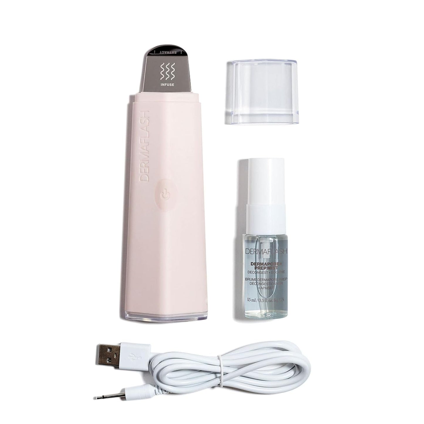 DERMAFLASH DERMAPORE+™ Ultrasonic 2-in-1 Pore Extractor and Serum Infuser, Blush