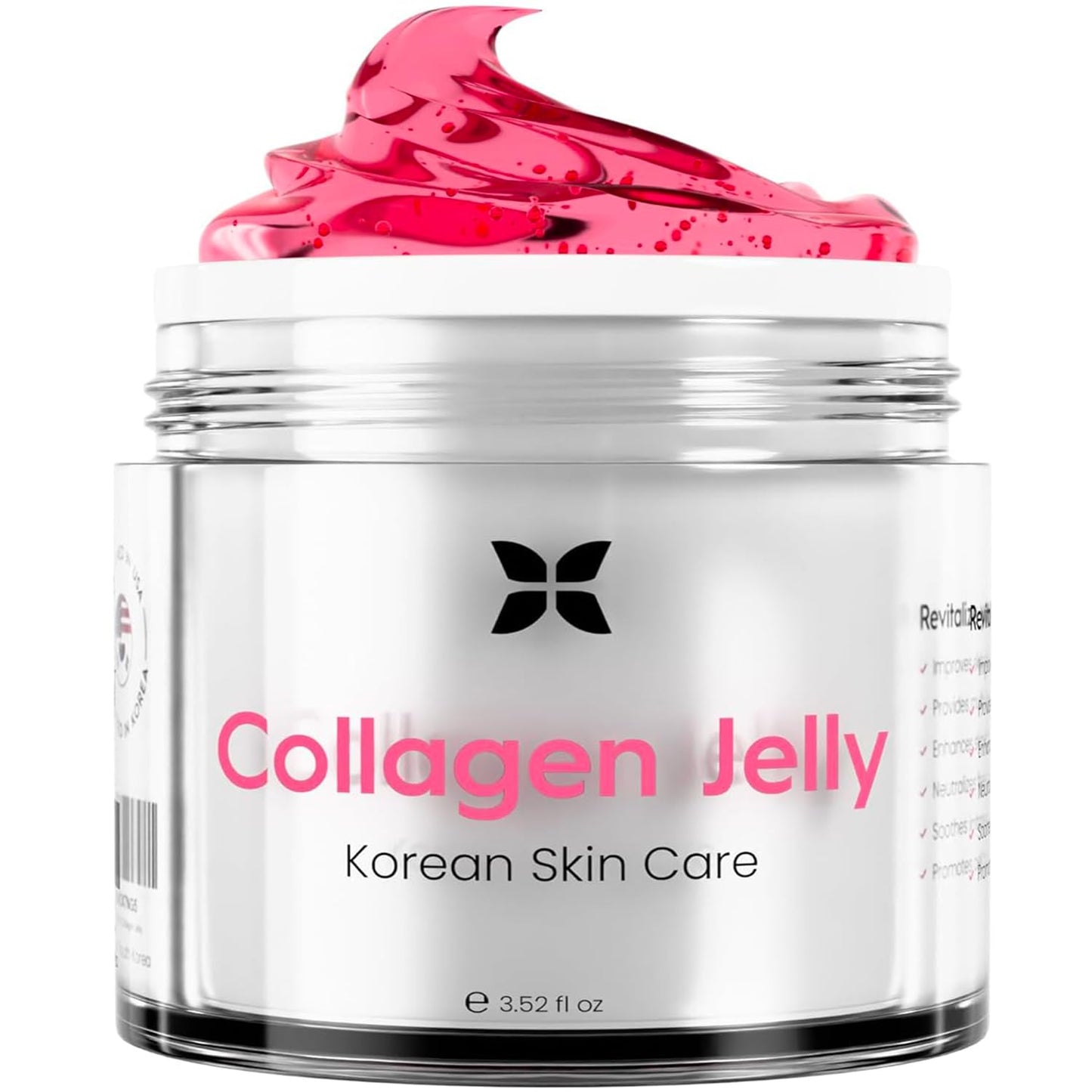 REVO Collagen Jelly – Korean Anti-Aging Plumping Formula with Hydrolyzed Collagen, Niacinamide, Hyaluronic Acid & Vitamin C – Skincare for Glass Glow Skin, Wrinkle Repair & Even Tone (3.52 Fl Oz)