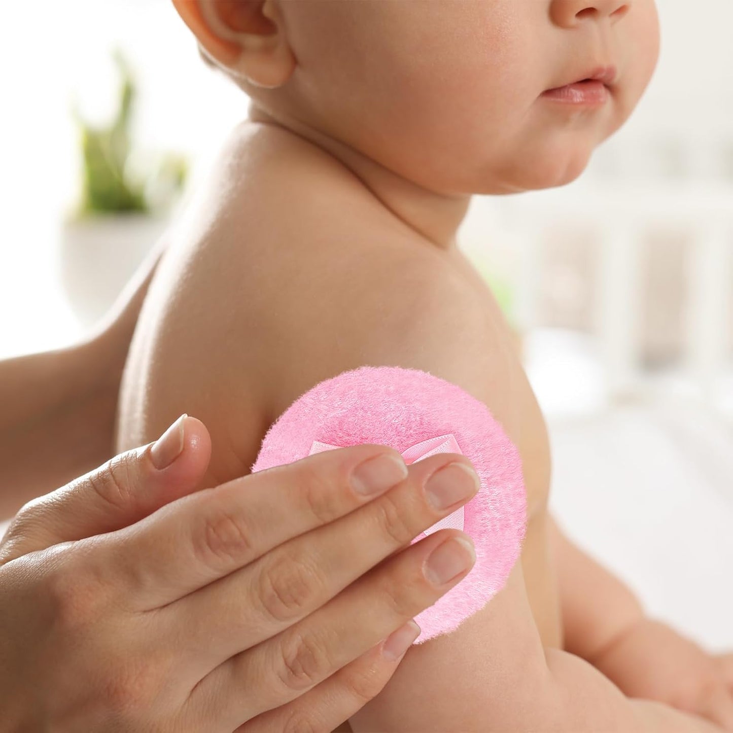 Large Body Powder Puffs and Containers, Crystal Clear Powder Container with Soft Power Puffs, Reusable Dusting Powder Case with Washable Velvet Face Body Glitter Puffs Wet and Dry Makeup