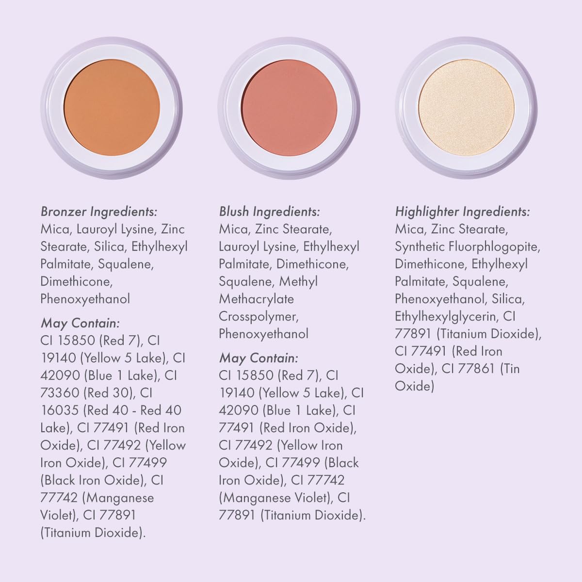 Subtl Beauty 3-in-1 travel makeup kit by subtl staks | powder blush, bronzer, and highlighter | includes mirror lid and mini brush | for dark-deep skin tones