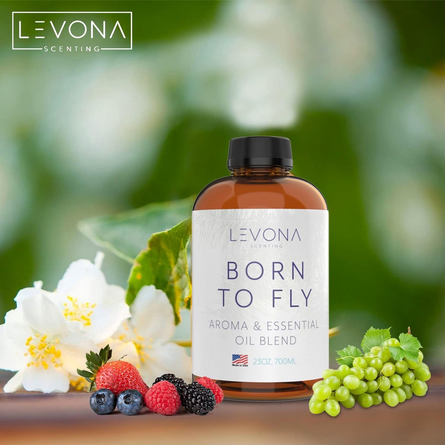 Levona Scent Essential Oil for Diffuser: Home Luxury Fragrance Scent - Aroma Diffuser Oil Refill - Hotel Diffuser Essential Oils for Humidifiers - 700 Ml/ 23oz Essential Oils - Born to Fly