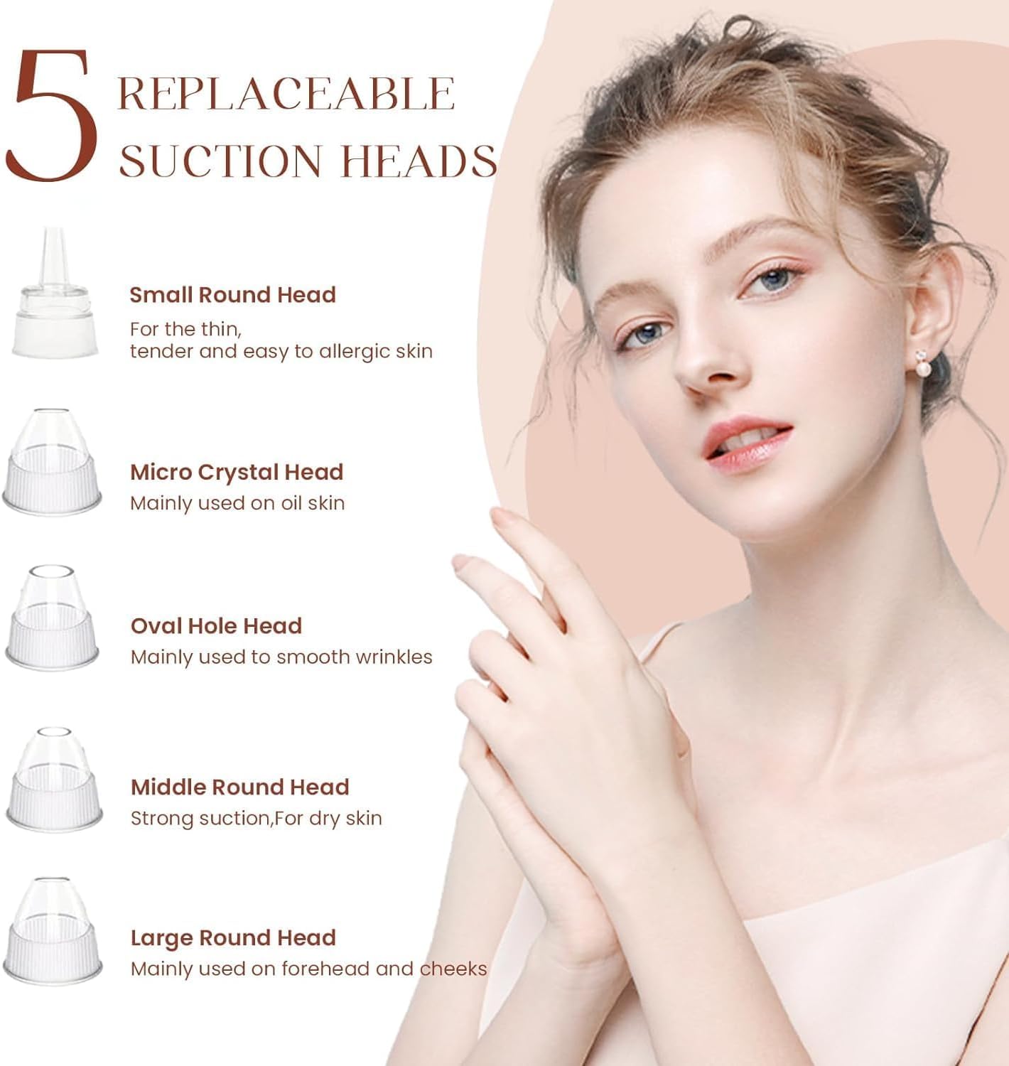 2025 Blackhead Remover Pore Vacuum,Facial Pore Cleaner-5 Suction Power,5 Probes,USB Rechargeable Blackhead Vacuum Kit Electric Acne Extractor Tool for Adult