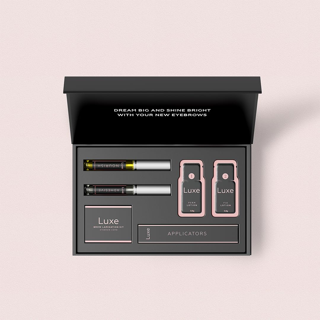 Pro Eyebrow Lamination Kit by Luxe Cosmetics - Perfectly Laminated Brows for 8 Weeks - Easy DIY, 3 Full Applications - Complete Brow Lamination Kit at Home for Fuller and Thicker Eyebrows
