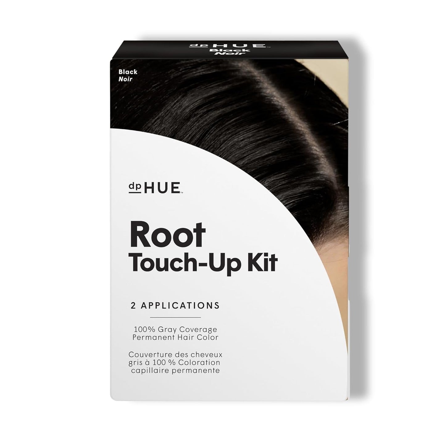 dpHUE Root Touch-Up Kit, Black - Permanent Hair Color for Gray Coverage - Includes Two Applications - Paraben, SLS & SLES Sulfate Free - Leaping Bunny Certified