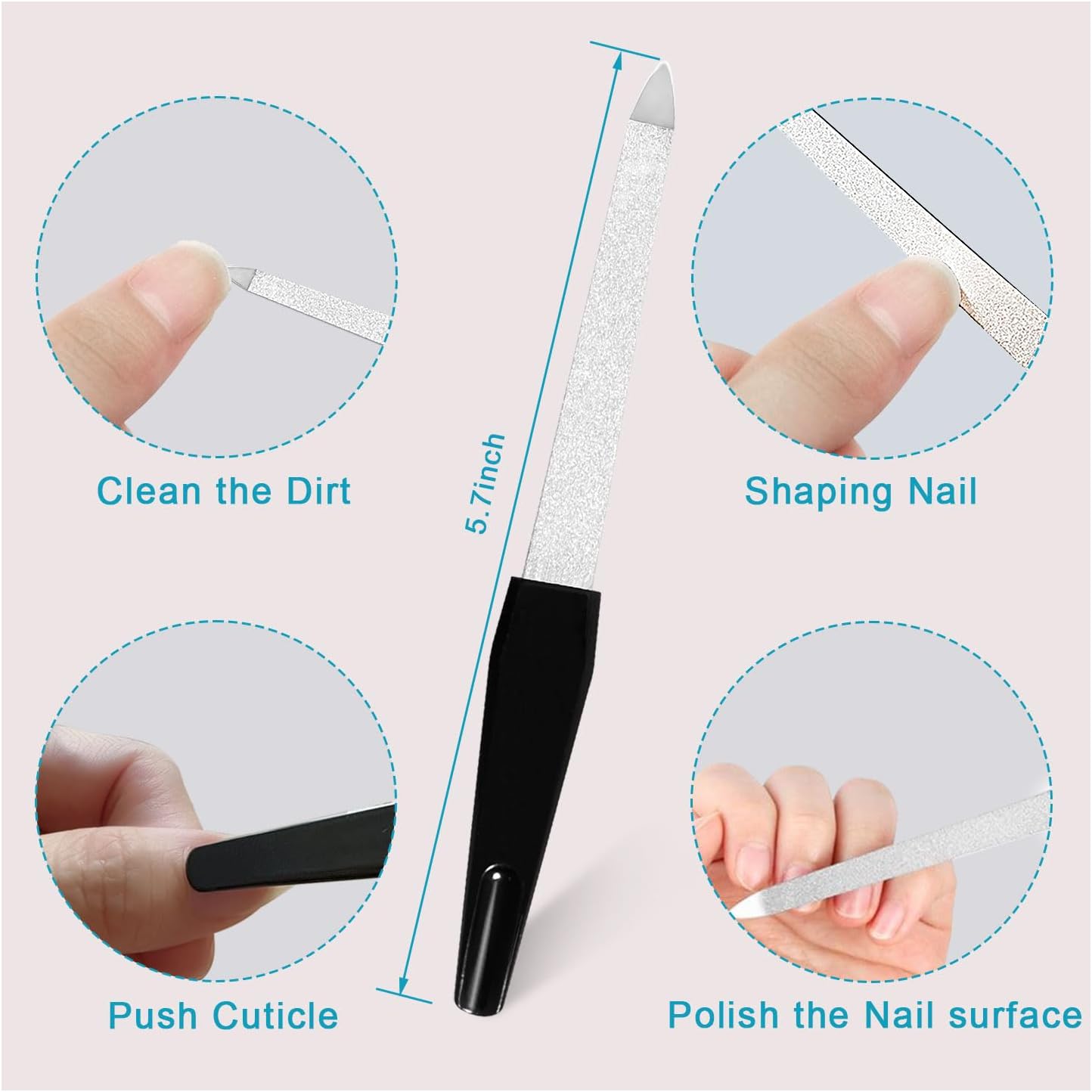 Nail Files and Buffers, 10PCS Professional Metal Nail File and Buffer Block (600/3000 Grit) for Natural Nails, Double Sided Washable & Reusable Manicure Kit for Women Home & Salon