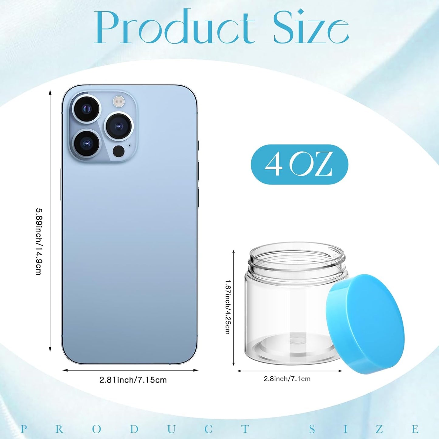 Patelai 4 Pieces Round Wide-mouth Leak Proof Plastic Container Jars with Lids for Travel Storage Makeup Beauty Products Face Creams Oils Salves Ointments DIY Making(4 Ounce,Blue)