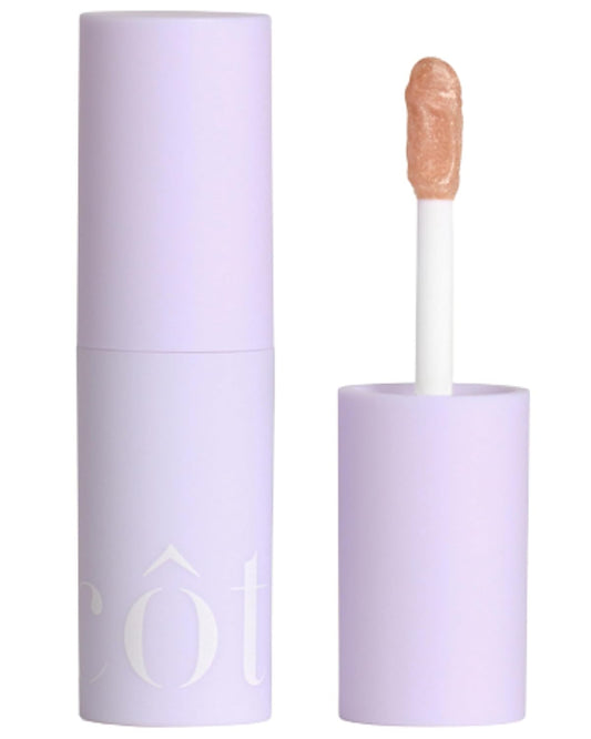 Côte Euphoria Peptide Lip Shine – Shimmery Sheer Nude Lip Gloss for Hydration & Shine – Vegan, Cruelty-Free, Anti-Aging with Shea Butter & Hyaluronic Acid – Long-Lasting, Smooth, Moisturizing Gloss