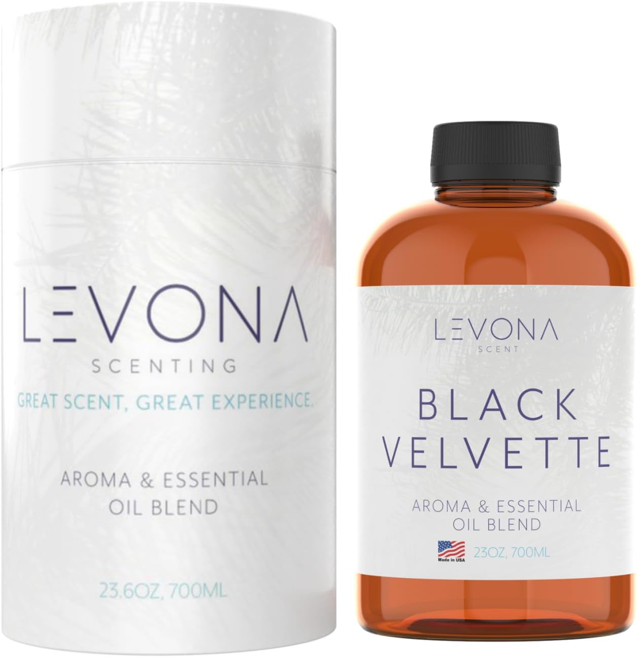 Levona Scents Oil Diffuser Essential Oils: Fragrance Oil for Diffuser - Black Velvette Diffuser Oils Scents - Woody Citrus with Herbal Floral Essential Oil Blends, Oakmoss, White Musk & Sandalwood