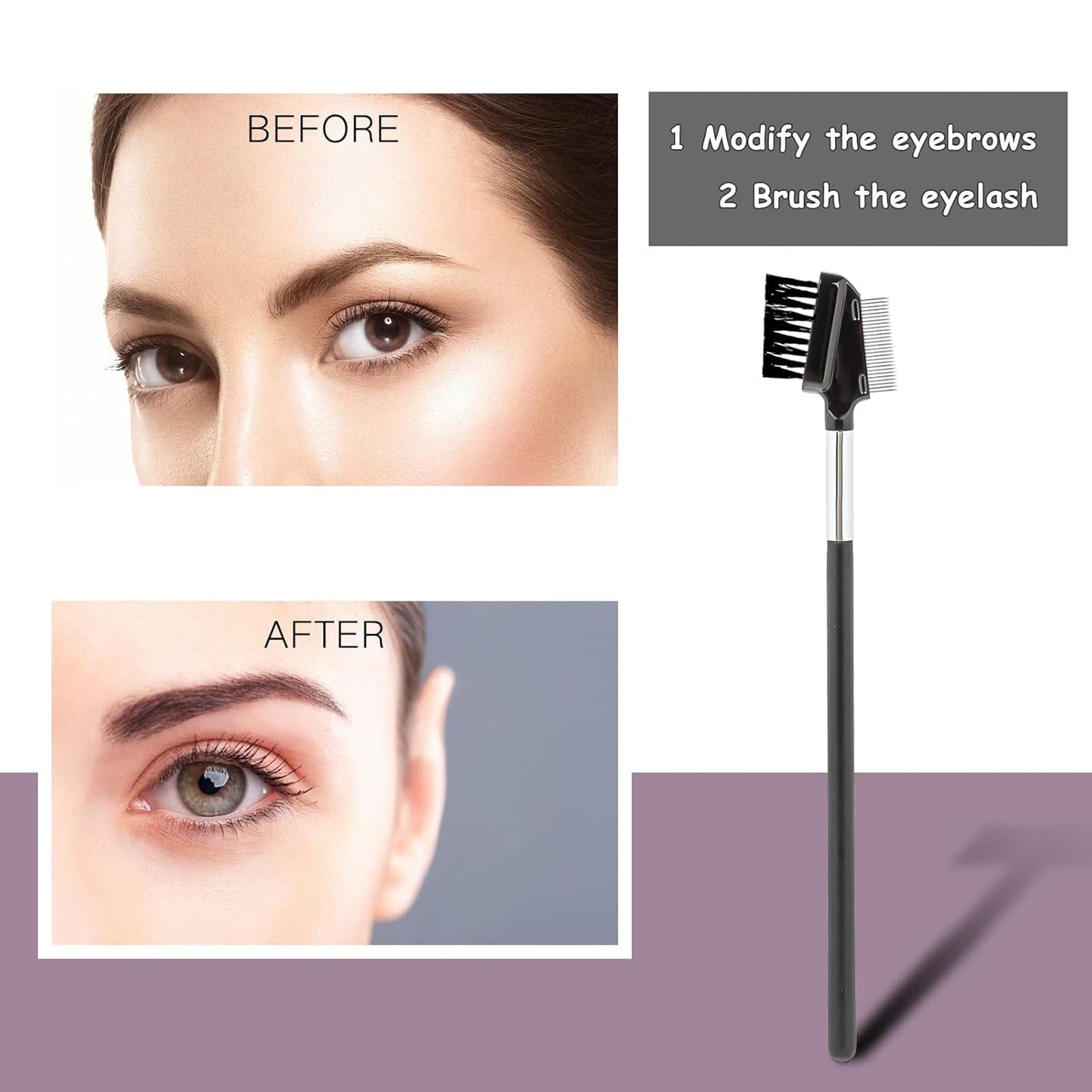 Metal Eyelash Comb Separator Eye Brow Brush Comb Resuable Double-Sided Eyebrow Brush Eye Brow Makeup Brushes Eyes Lash Combs for Eyelashes Extension (Nylon)