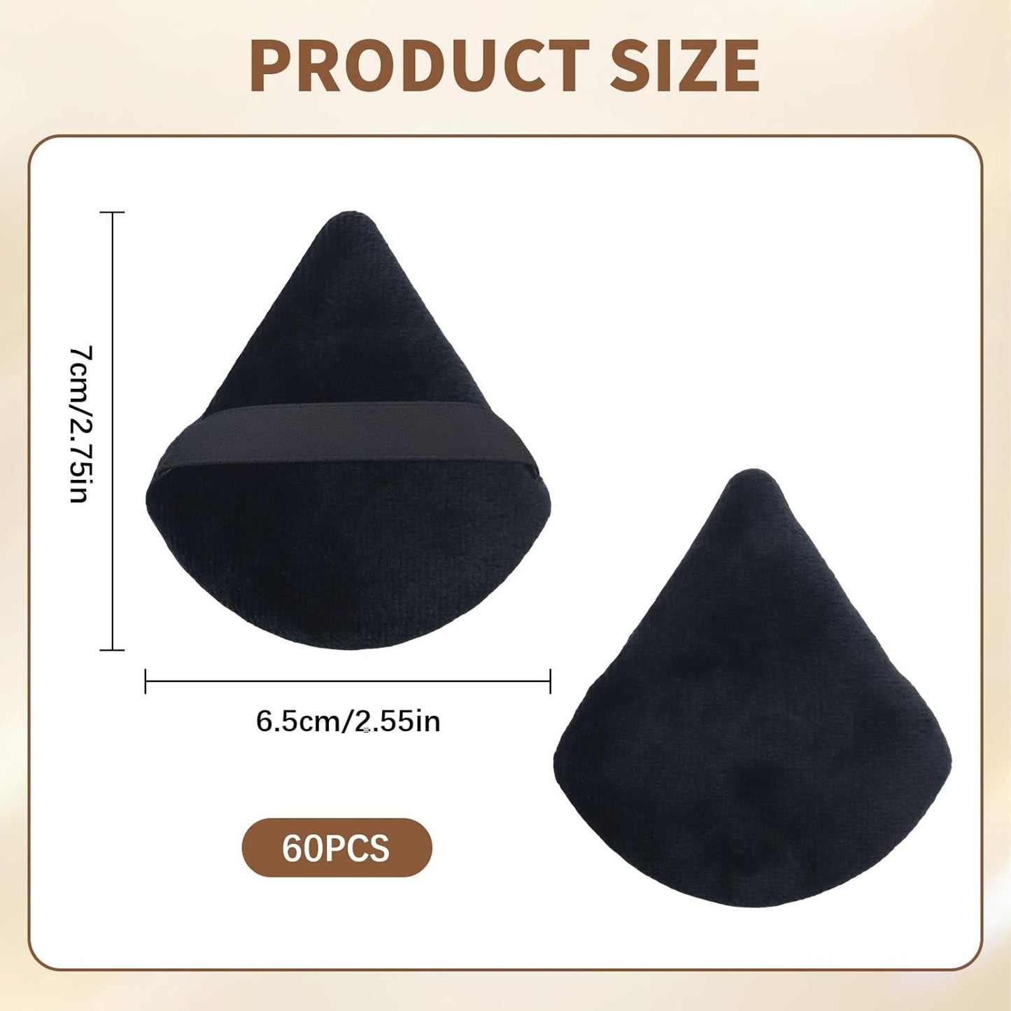 Triangle Makeup Powder Puff, 60pcs Setting Powder Puffs, This Cosmetic Wedges For Face, Under Eyes And Neck, Velvet Material