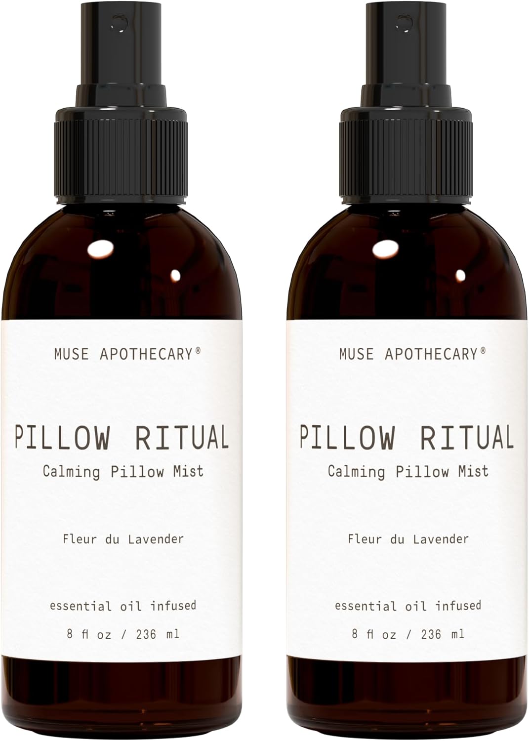 Muse Apothecary Pillow Ritual - Aromatic, Calming and Relaxing Pillow Mist, Linen and Fabric Spray - Infused with Natural Aromatherapy Essential Oils - 8 oz, Fleur du Lavender, 2 Pack