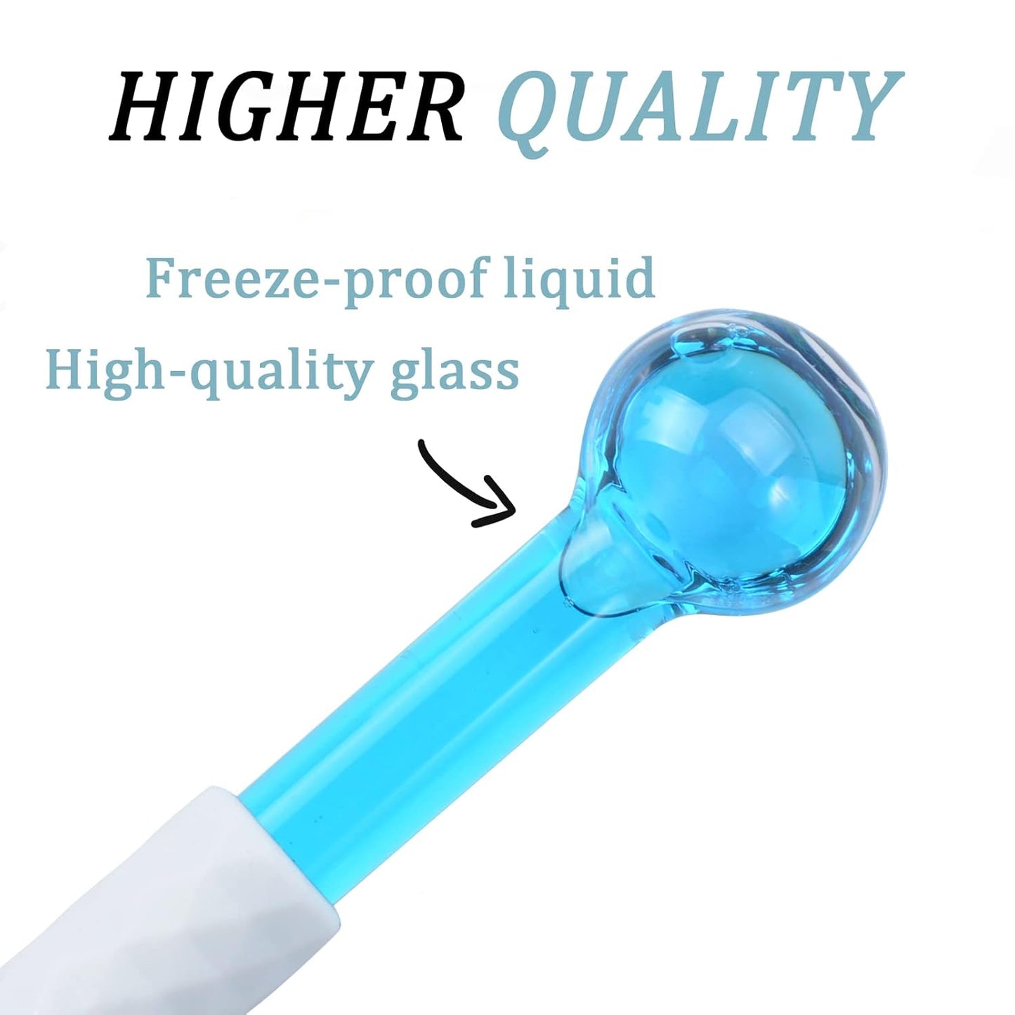 ICE Globes Small Balls for Eyes, 2 PCS Blue Facial Globes for Massage Tool, Facial Roller Cold Skin Massagers, Tighten Skin, Reduce Puffiness and Dark Circles, Enhance Circulation