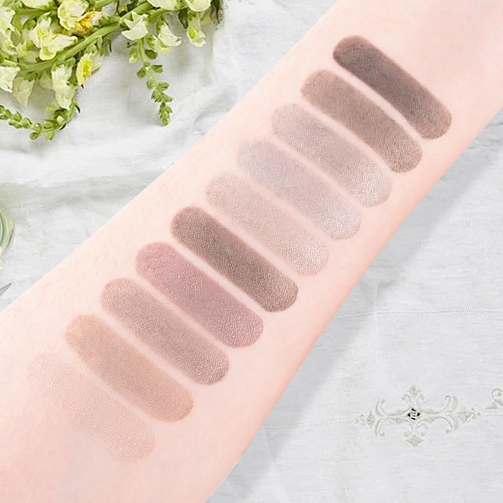 10 Color Matte Eyeshadow Palette, Neutral Taupe & Grey Brown Shades, Ultra-Blendable, Long-Lasting Natural Nude Makeup Palette for Women,Vegan & Cruelty-Free,Perfect for Everyday or Professional Looks