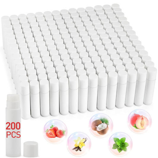 DMSKY Lip Balm Bulk Unlabeled 200 Pack, Natural Ingredients Vitamin E Shea Butter, Custom Chapstick Bulk For Party Favors & Wedding Favors