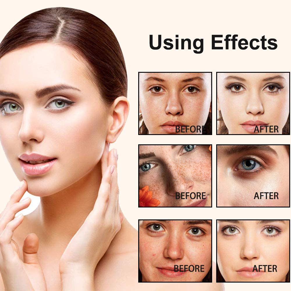 2 IN 1 Design Foundation & Brush, Face Makeup Foundation, Portable Makeup Concealers, Color Changing Foundation, Concealer Cover Concealer