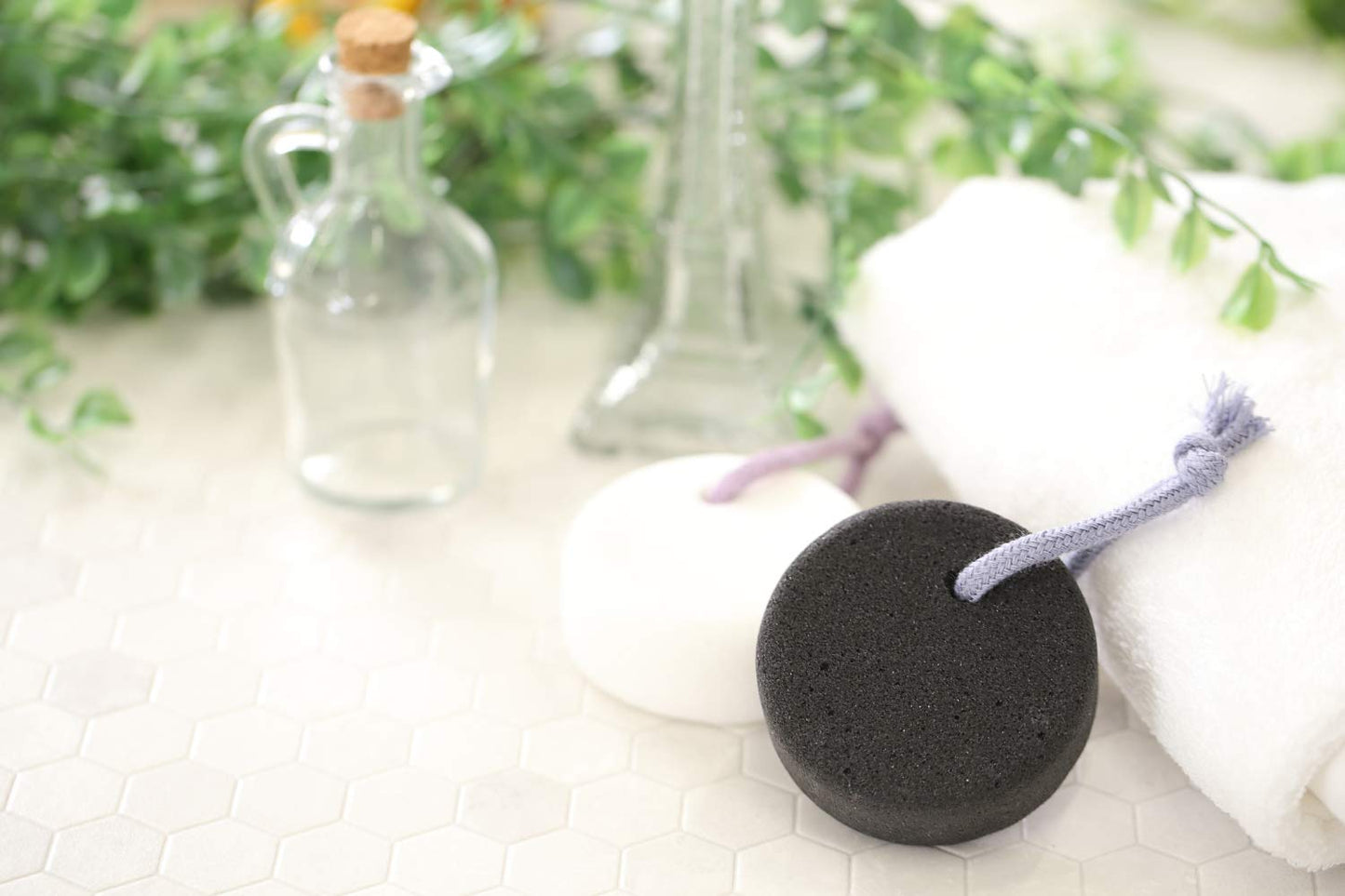 Pumice Stone for Feet, Body, Hands [Made in Japan] Silk or Charcoal Plus Hyaluronic Acid Essence Blended for Extra Fine Smooth Finish, Soft Foot Pumice Scrubber (2 pcs Set (Charcoal and Silk))