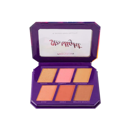 Profusion Cosmetics Euphoric Glam Starlight Face Palette, Illuminate Your Beauty With Effortless Contouring and Glowing Perfection, Create Radiant Makeup Looks With Vibrant Pigments