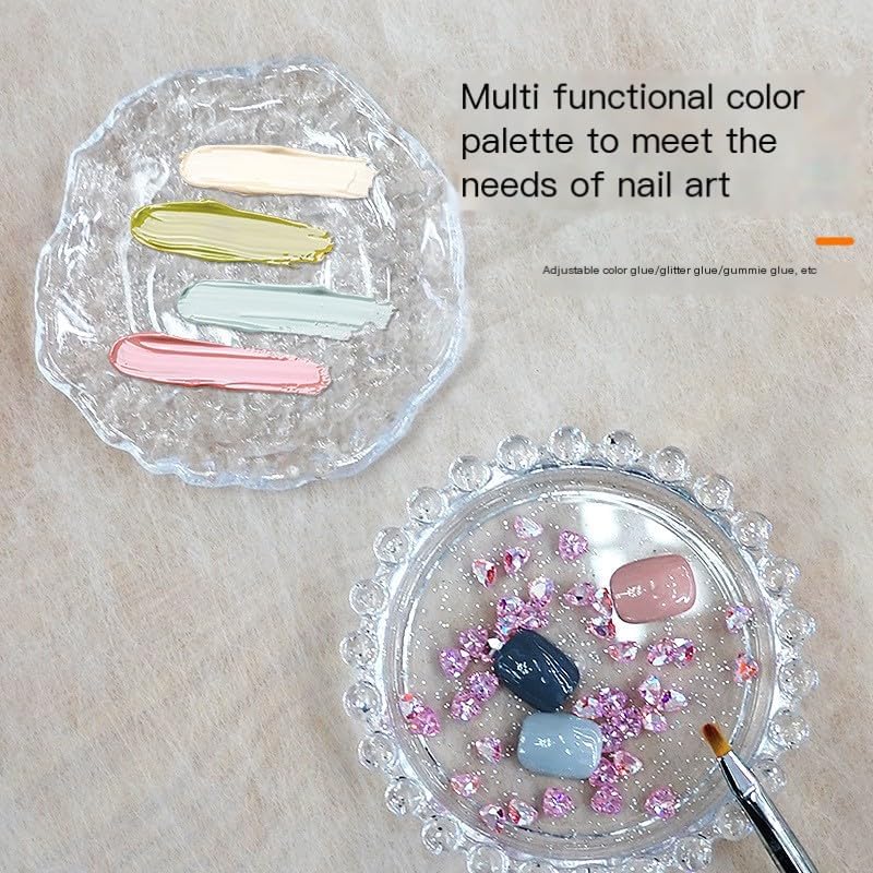 Nail Art Palette Nail Mixing Palette Polish Color Mixing Plate Pearl Edge Nail Holder Display Board Cloud Shape for Nail Art Nail Tip Holder Nail Art Display (Pearl-blue)