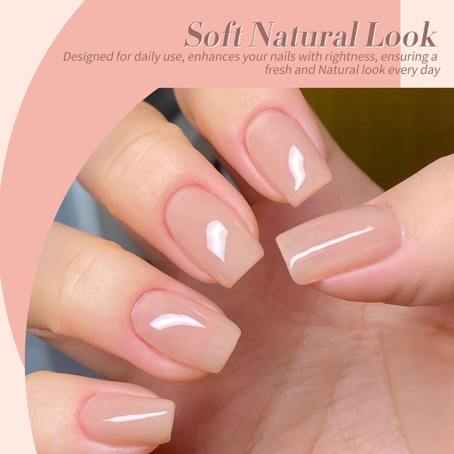 Born Pretty Jelly Nude Gel Nail Polish Set,Nude Clear Gel Nail Polish Sheer Crystal Transparent Gel Polish Soak Off U V Light Cure Gel Polish Kit Nail Art Manicure DIY Salon Home 6PCS 7 ML