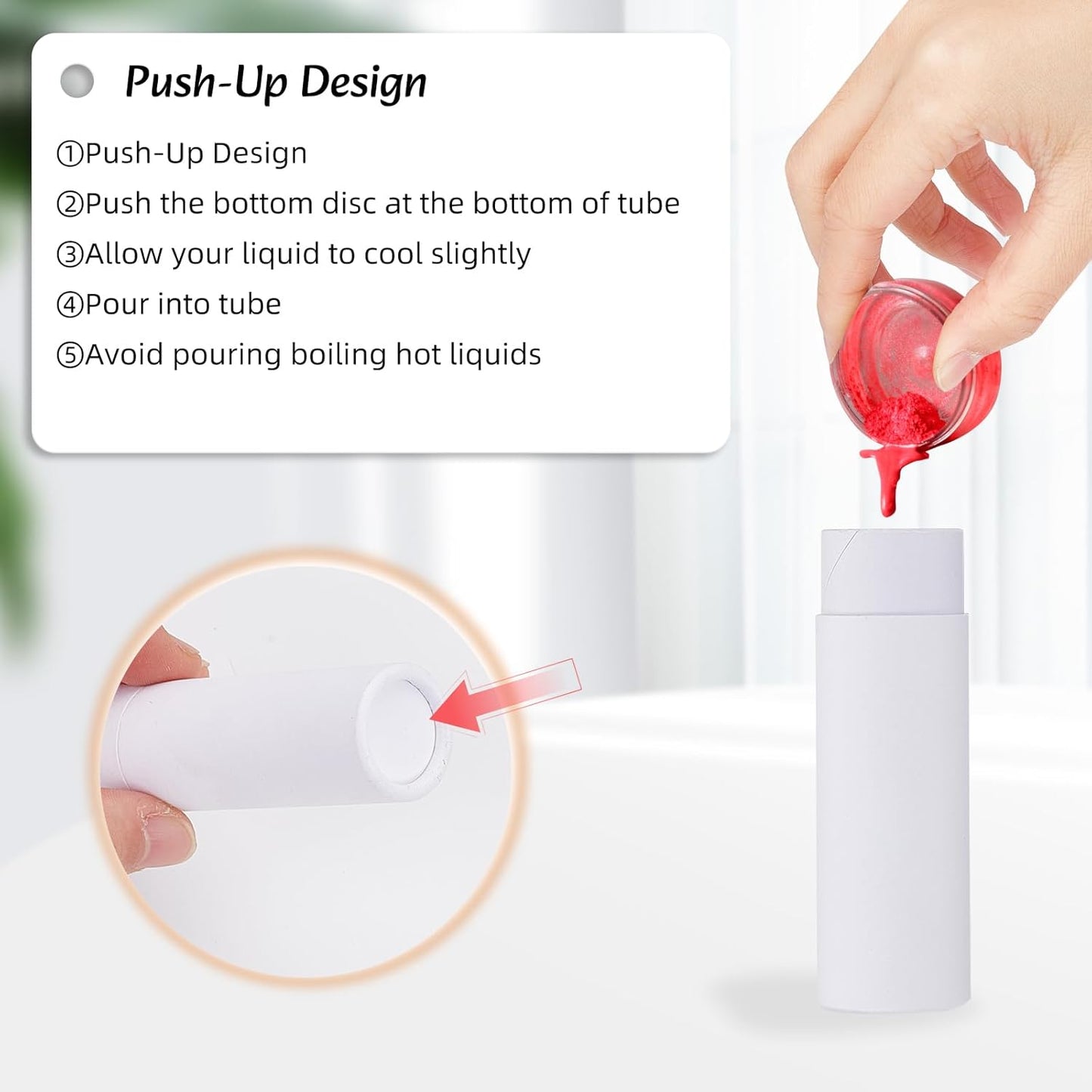 NICENEEDED 10 Pcs Paperboard Lip Balm Tubes, 0.6 Oz Kraft Paper Lipstick Tube, Cardboard Empty Deodorant Container Solid Perfume Tube Cosmetic Box for DIY Chapstick Deodorant Crayon