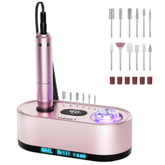 Electric Nail Drill Professional: 40000RPM Electric Nail File Kit E File Nail Drill Machine with LCD Display for Acrylic Gel Nail, Manicure Pedicure Polishing Nail Grinder for Salon Home Use