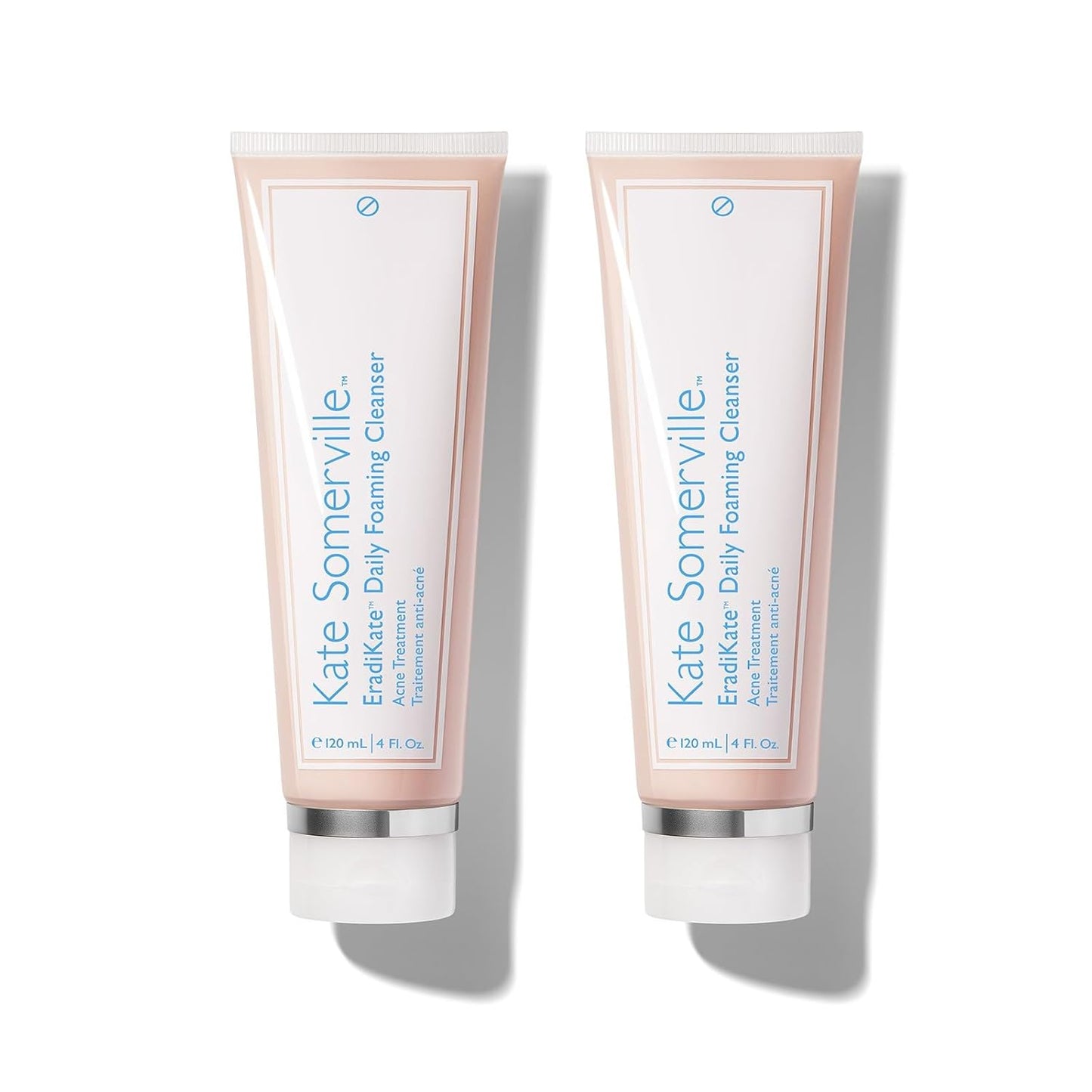 Kate Somerville EradiKate 3% Sulfur Daily Foaming Cleanser Acne Treatment – Clinically Formulated Medicated Face Wash Balances Skin and Cleans Pores, 2-Pack of 4 Fl Oz Each