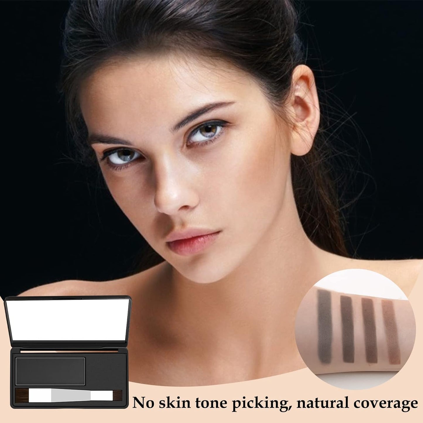 Boobeen Hair Shadow Powder Kit, Root Touch Up Powder Cover Hair Color, Temporary Concealer Powder with Brush for Gray Hair Root