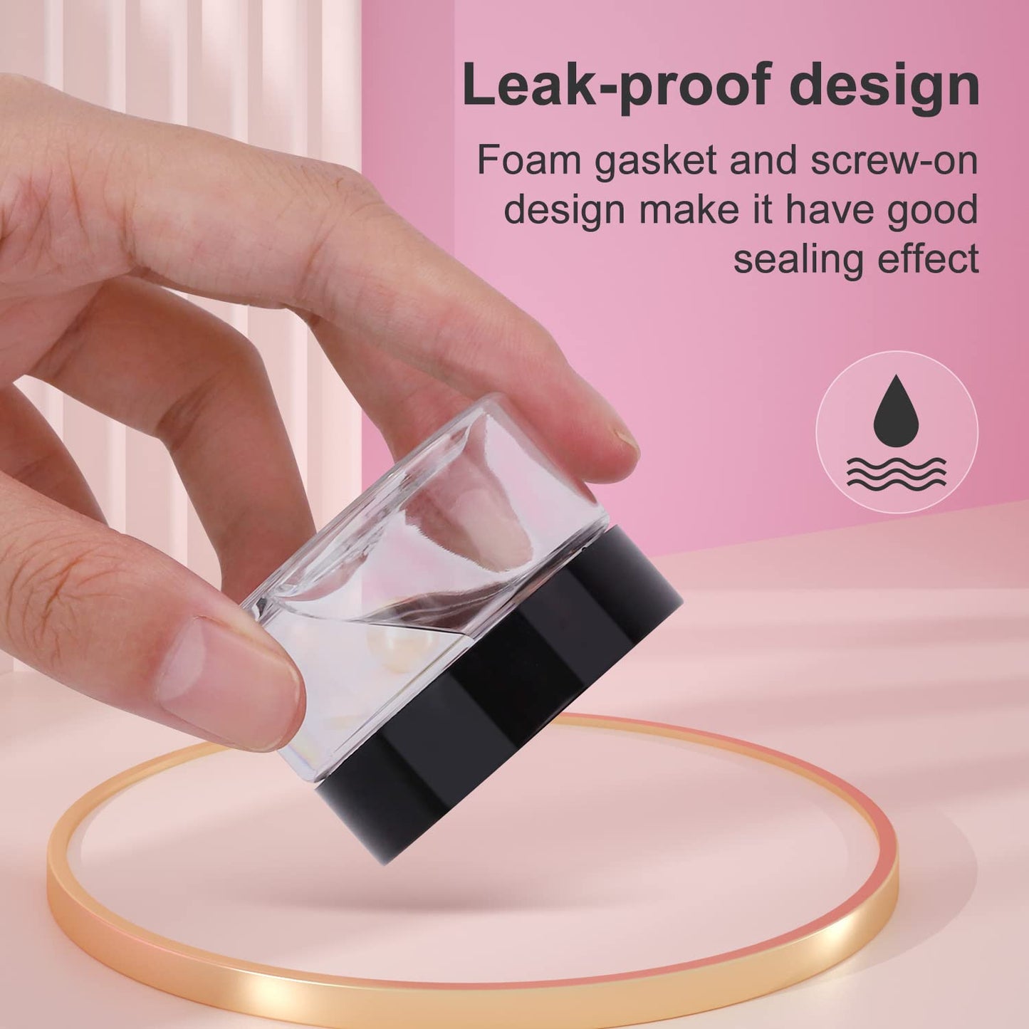 36 Pack 1 OZ Plastic Jars with Lids, BPA Free, Reusable, Refillable Transparent Cosmetic Containers for Bath Salts, Cosmetics, Powders, Beauty Product and Small Accessories