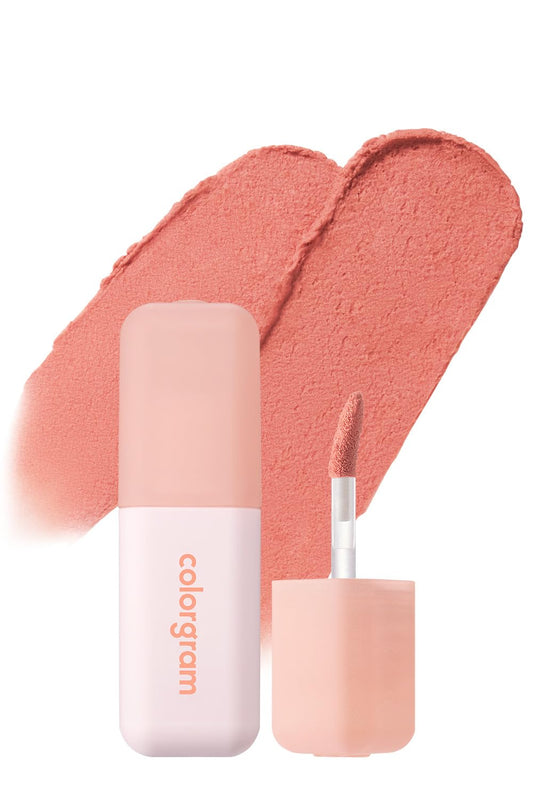 COLORGRAM NUDE BLUR TINT 15 LIGHT APRICOT | Soft Velvet Matte Liquid Lipstick & Cheek Tint | Lightweight Blurring Tint for a Smooth & Airbrushed Finish | Long-Lasting & Non-Sticky Formula