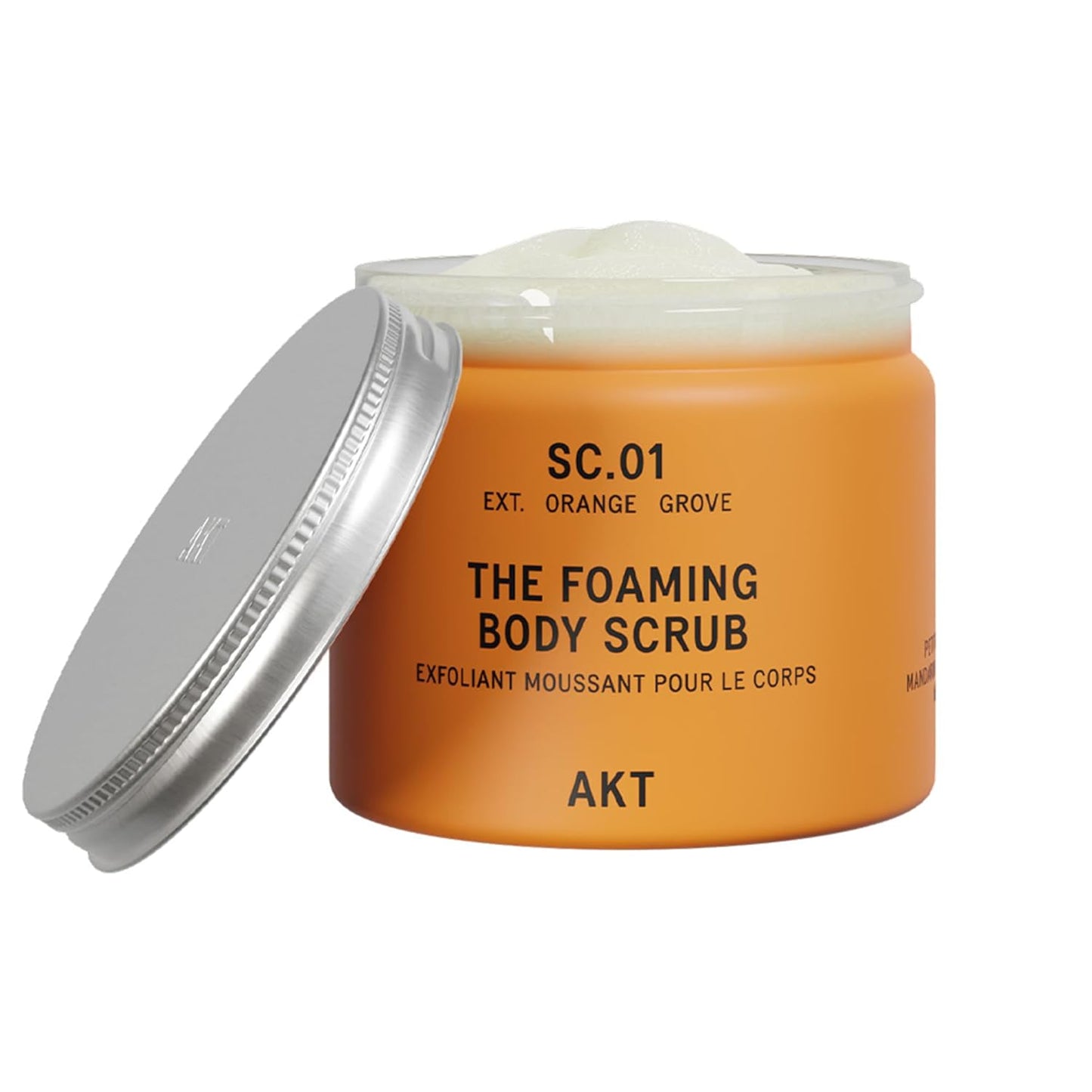 AKT The Foaming Body Scrub 8.4 Fl Oz, Skin Exfoliator, Body Scrub with Rice & Sugar, Papaya & Nourishing Oils, Natural Exfoliating Sugar Scrub with Vitamin E, Dead Skin Remover for Body