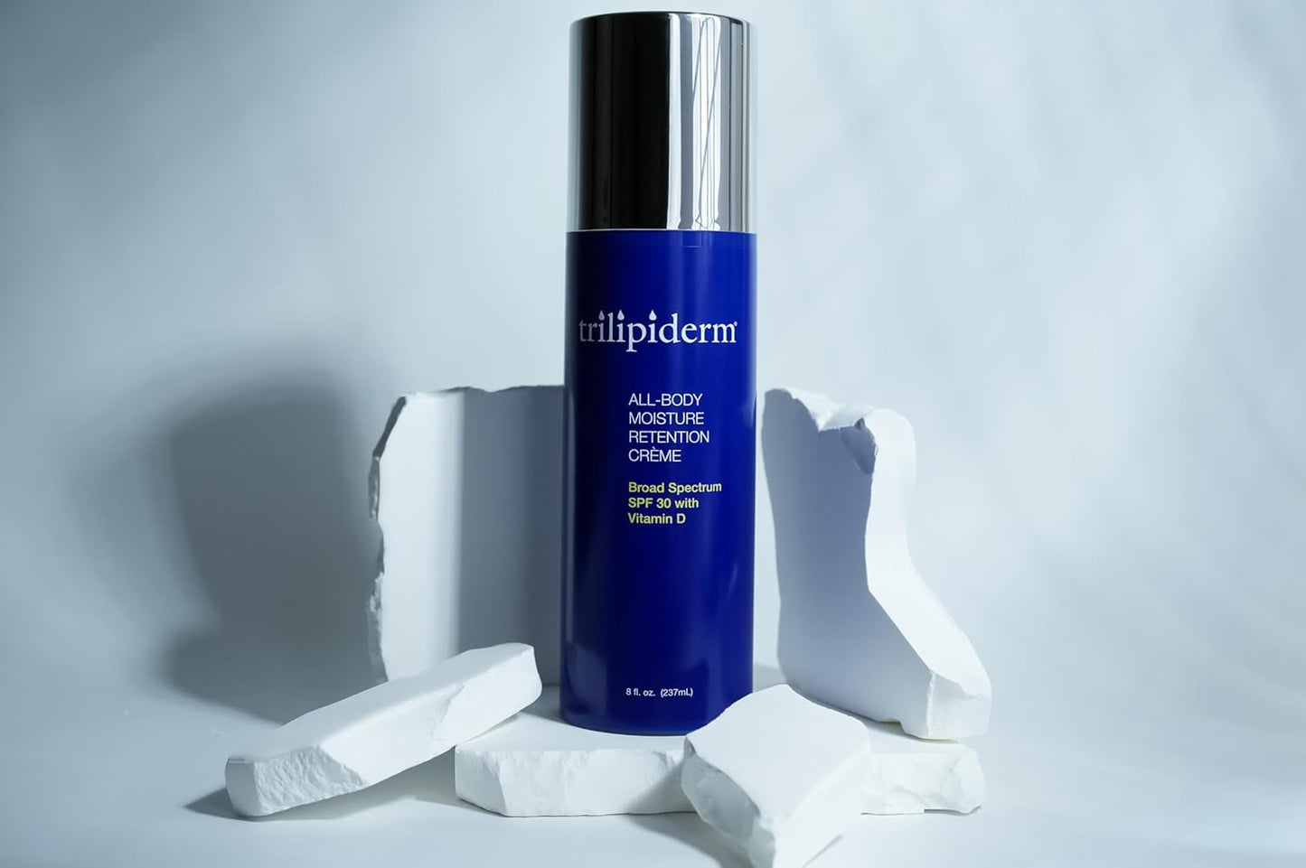 Trilipiderm All-Body Moisture Retention Crème with SPF 30, Vitamin D - 8oz Airless Pump Sunscreen