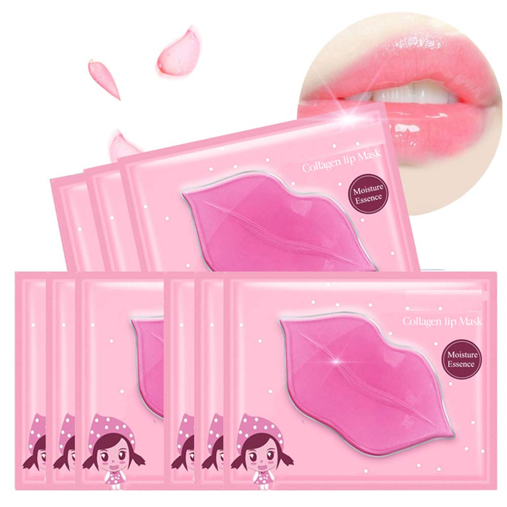 Lip Mask, 30PCS Collagen Crystal Pink Care Gel Pads, Moisturizing Anti-Wrinkle Anti-Aging Firm Hydrate Lips, Remove Dead Skin Fine Lines Moisture Essence Make Your Dry Lip Attractive Sexy