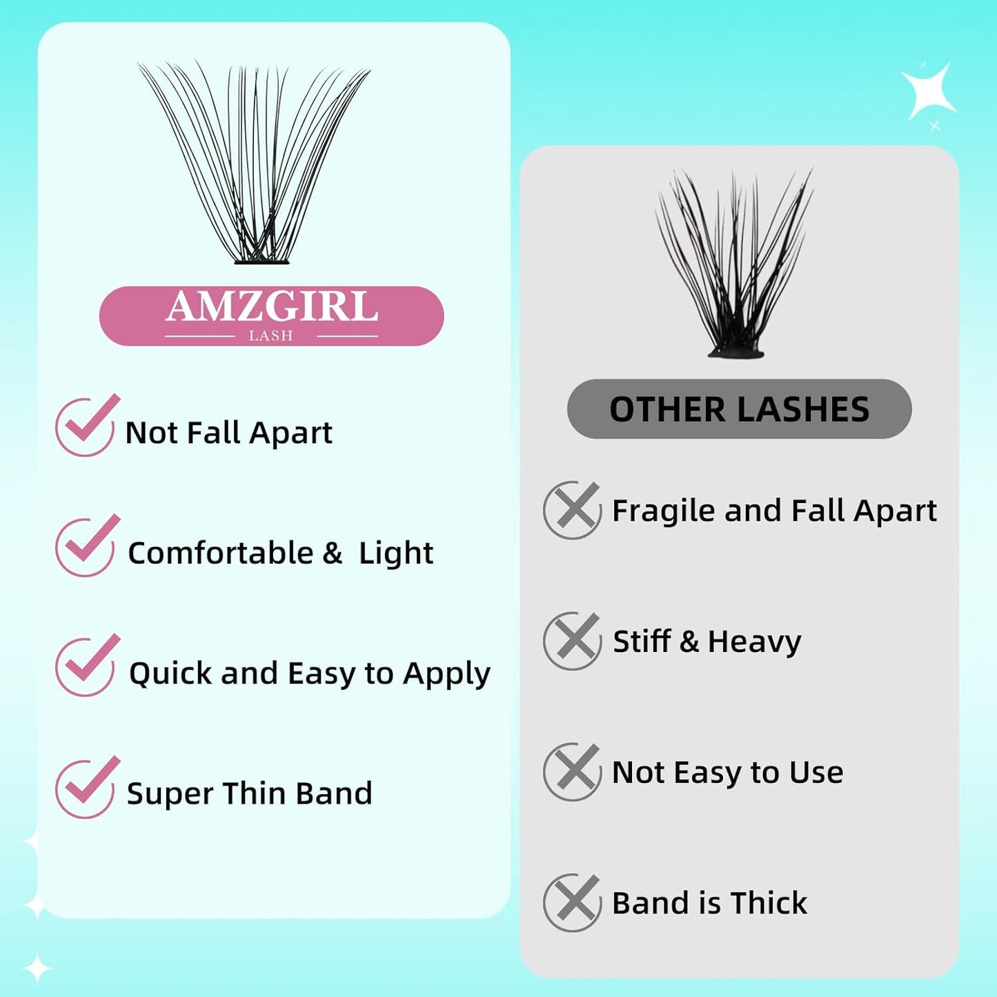 Lash Clusters Wispy 280PCS Eyelash Extension 80D Cluster Lashes Individual Lashes DIY Lash Extension Natural Look Cluster Eyelash Extensions Soft False Eyelashes at Home for Beginners(16mm)