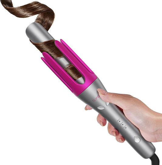 Automatic Rotating Curling Iron,1 1/4 Hair Curler with 3 Temperatures, 10S Fast Heating, 2-Way Rotation, 30 Min Auto Shut-Off, 500 Million Ionic, Anti-Scald-Tangle for Long Hair