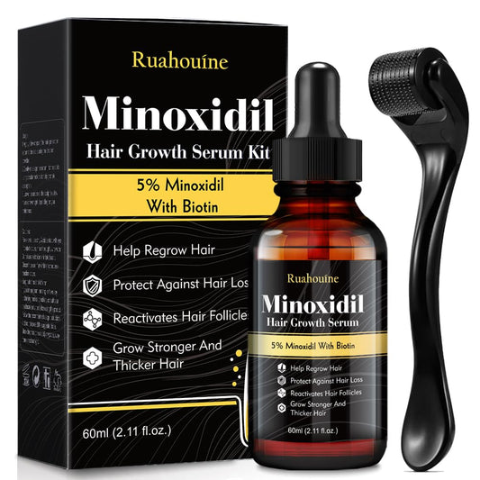 5% Minoxidil Hair Regrowth Oil for Men and Women – Extra Strength Topical Serum for Hair Loss, Promotes Thicker, Healthier Hair and Beard Growth Kit, 2.11 fl.oz