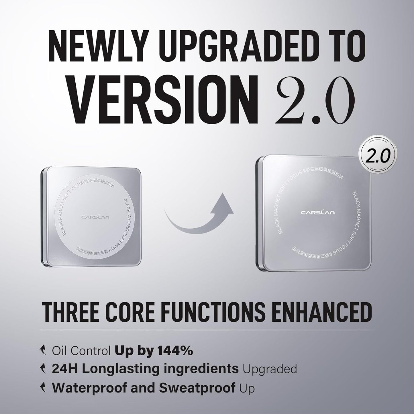 2.0 Black Magnet Soft Focus Powder, Waterproof Translucent Pressed Setting Powder, 24H Longlasting Talc-Free Face Powder, Oil Control Compact Makeup,03 Blue Purple For Sensitive Skin, 0.28Oz