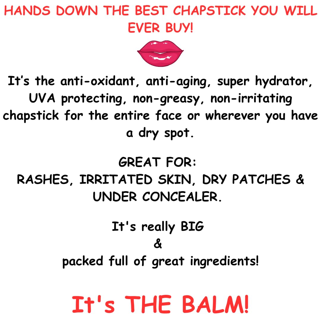 Balm Lip Moisturizer for Dry Lip Care - Organic Lip Balm for Chapped Lips - Anti-aging - UV protecting Lip Repair for Hydrating Lips Oversized - Best Balm - Mint Balm .5oz.